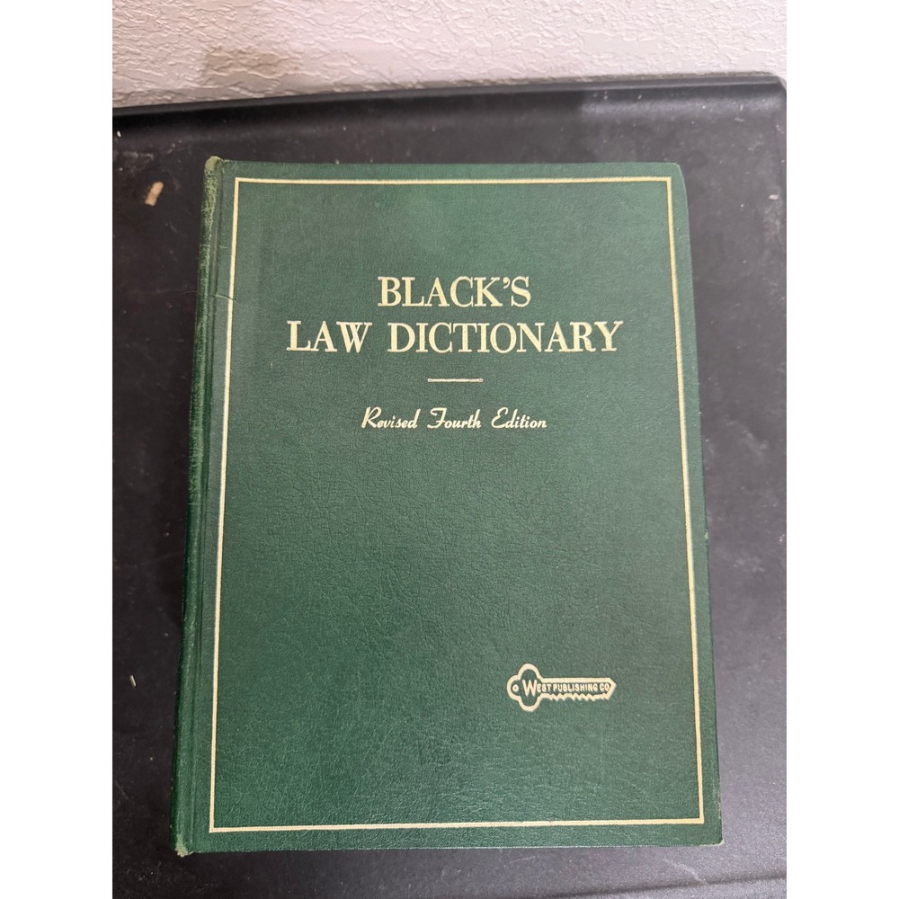 West Publishing Co Black's Law Dictionary Revised Fourth Edition Green Hardcover